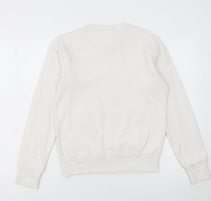 New Balance Womens White XS Pullover Sweatshirt Cotton Blend