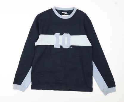Umbro Boys Blue Pullover Sweatshirt 14 Years Long Sleeve Football Graphic