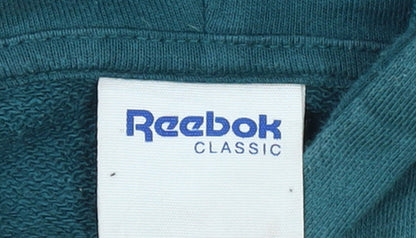 Reebok Classic Women's Teal Full Zip Hoodie M Cotton