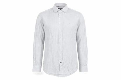 Tommy Hilfiger Men's White Regular Fit Long Sleeve Check Shirt Size 16.5