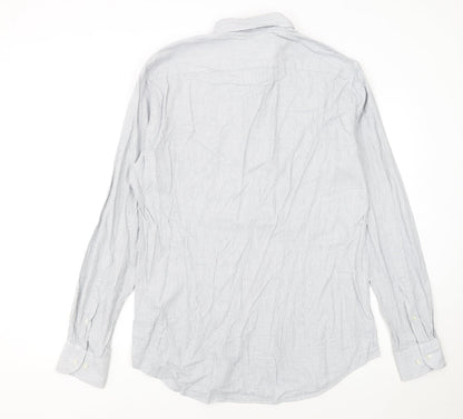 Tommy Hilfiger Men's White Regular Fit Long Sleeve Check Shirt Size 16.5