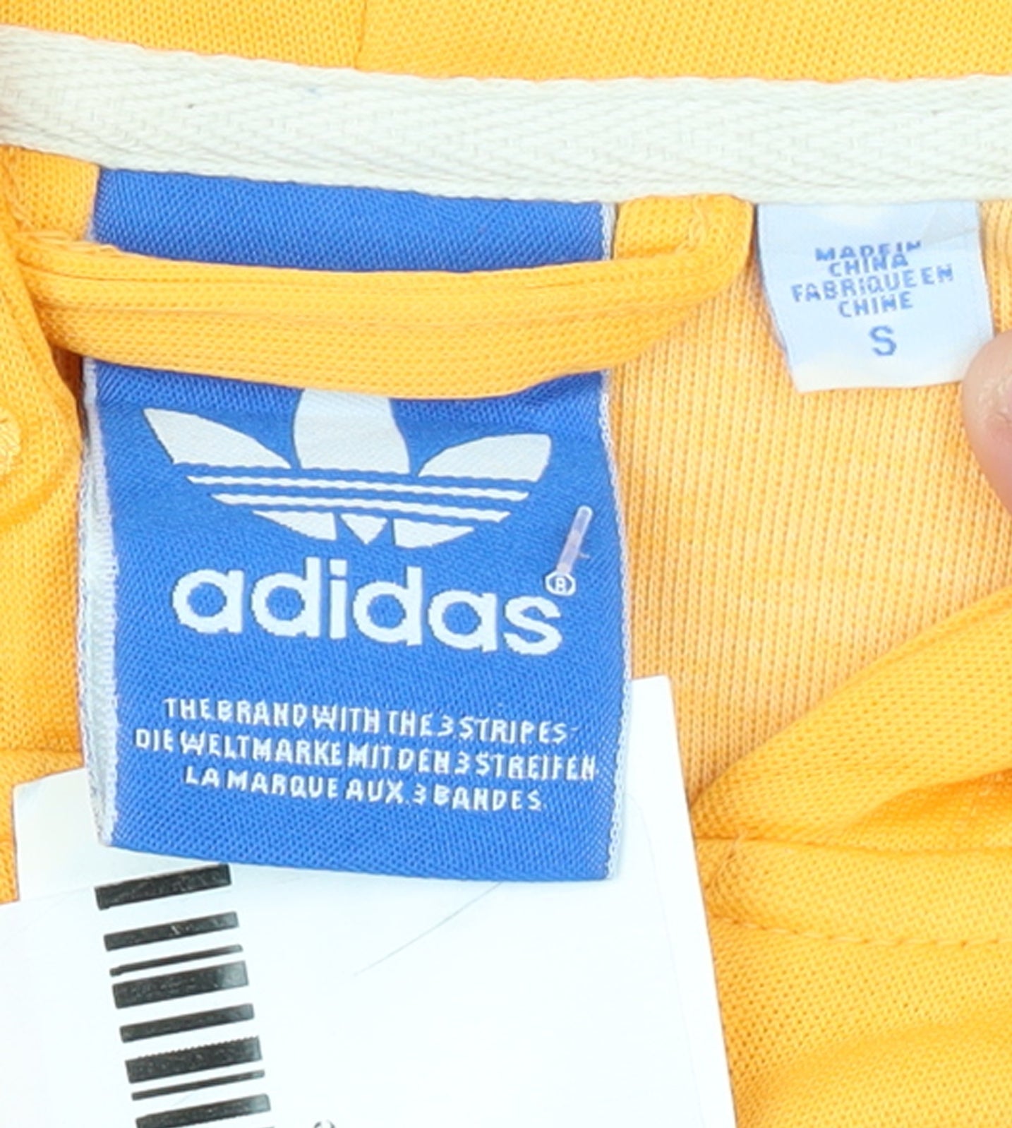 Adidas Women’s Yellow Full Zip Hoodie Small Cotton Blend