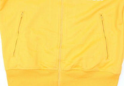 Adidas Women’s Yellow Full Zip Hoodie Small Cotton Blend