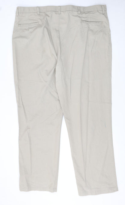 Wrangler Men’s Beige Chino Trousers 46x32 Relaxed Fit Cotton