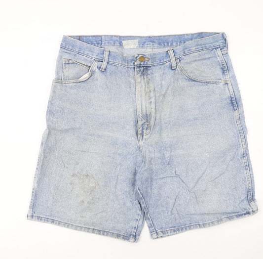 Wrangler Men's Blue Denim Light Wash Regular Fit Chino Shorts 38in