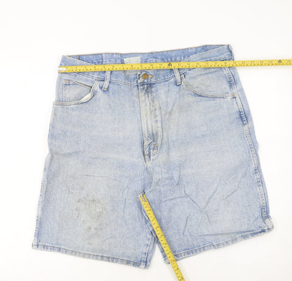 Wrangler Men's Blue Denim Light Wash Regular Fit Chino Shorts 38in
