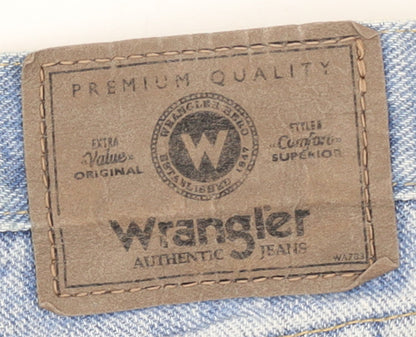 Wrangler Men's Blue Denim Light Wash Regular Fit Chino Shorts 38in