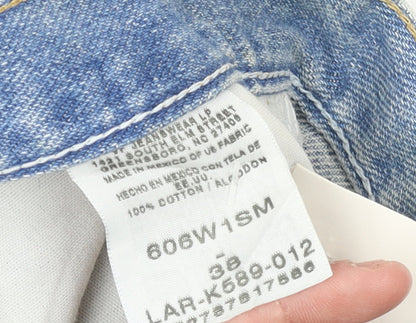 Wrangler Men's Blue Denim Light Wash Regular Fit Chino Shorts 38in