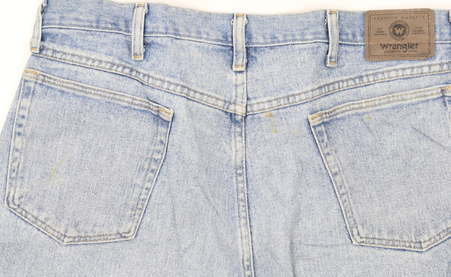Wrangler Men's Blue Denim Light Wash Regular Fit Chino Shorts 38in