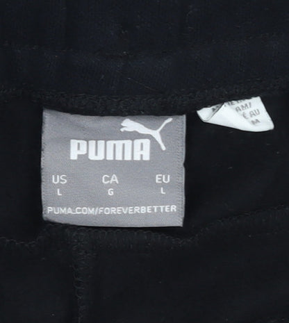 Puma Men's Black Jogger Sweatpants L Regular Fit Casual Trousers