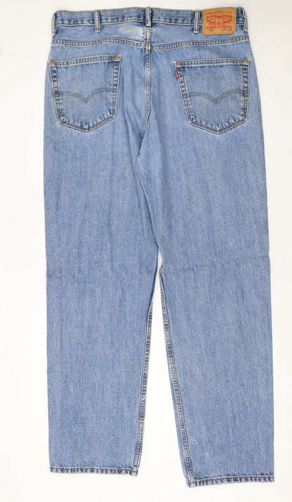 Levi Strauss & Co. Mens Blue 550 Relaxed Fit Straight Jeans W38 L34