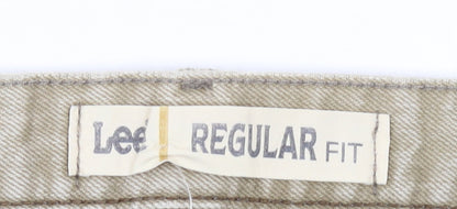 Lee Men's Beige Regular Fit Straight Denim Jeans 38W 30L