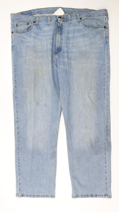Wrangler Men's Blue Light Wash Straight Denim Jeans 44x30