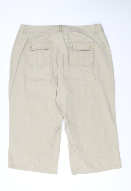 Dockers Women’s Beige Cargo Twill Capri Trousers Size 18 Plus