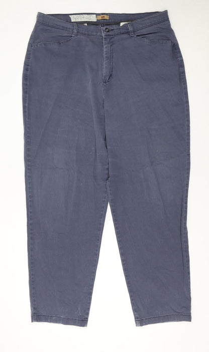Lee Women's Blue Chino Cotton Stretch Trousers Size 18W