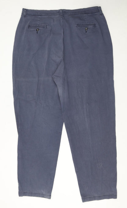 Lee Women's Blue Chino Cotton Stretch Trousers Size 18W