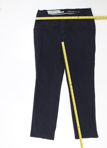 Lee Women's Blue Petite Chino Trousers Size 6 Regular Fit