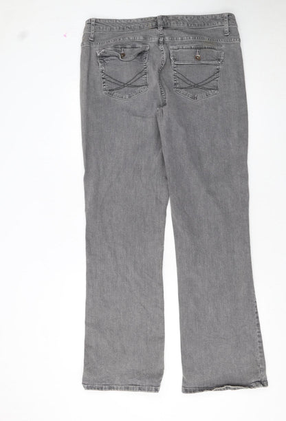Lee Women’s Grey Slender Secret Straight Jeans Size 18 Low Rise