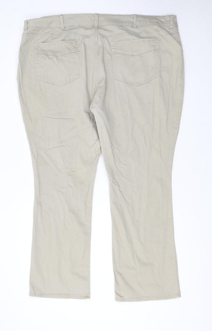 Lee Riders Women's Beige Mid Rise Bootcut Cotton Stretch Trousers 26W