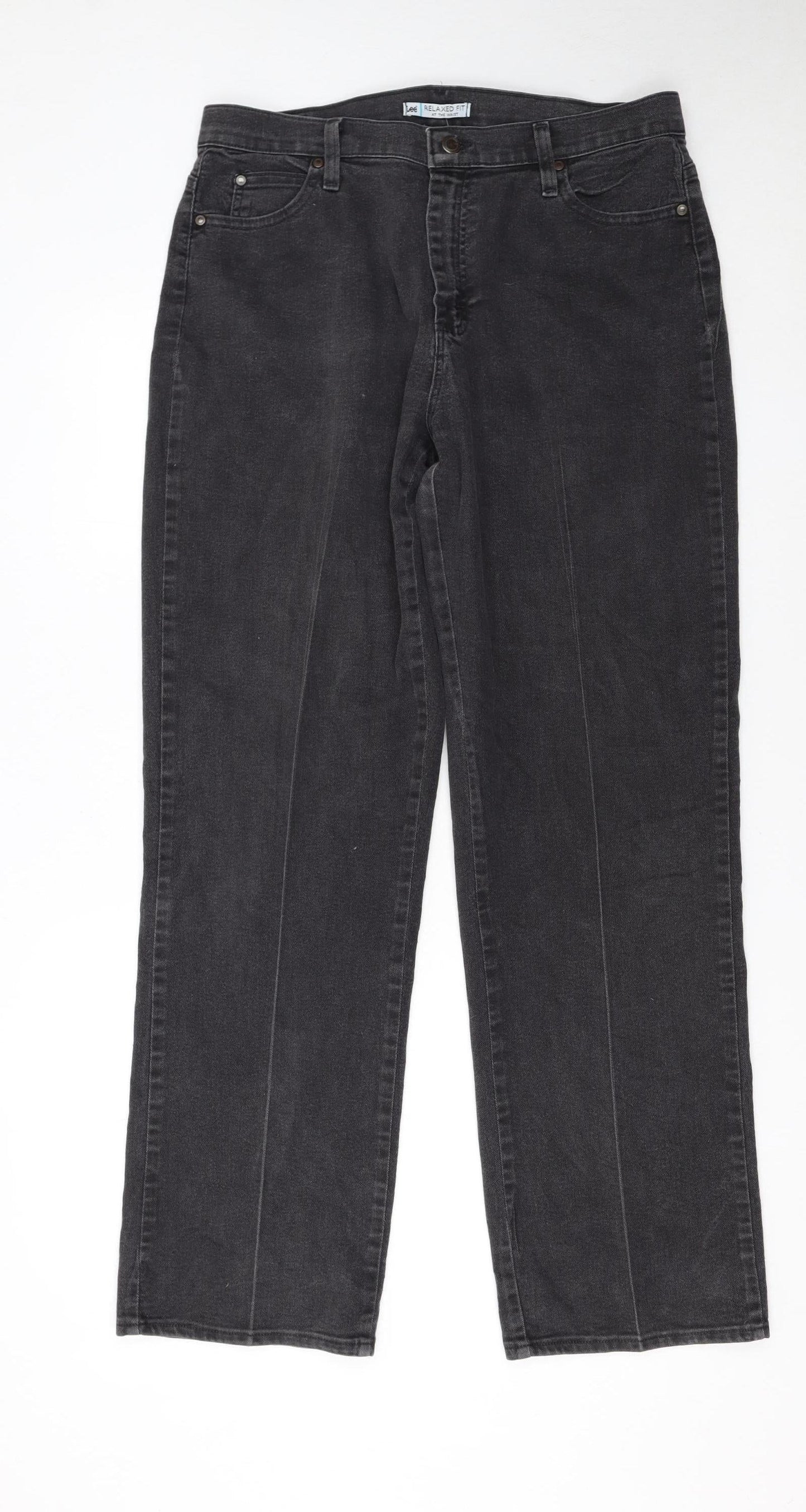 Lee Women's Black Relaxed Fit Straight Leg Jeans Size 12