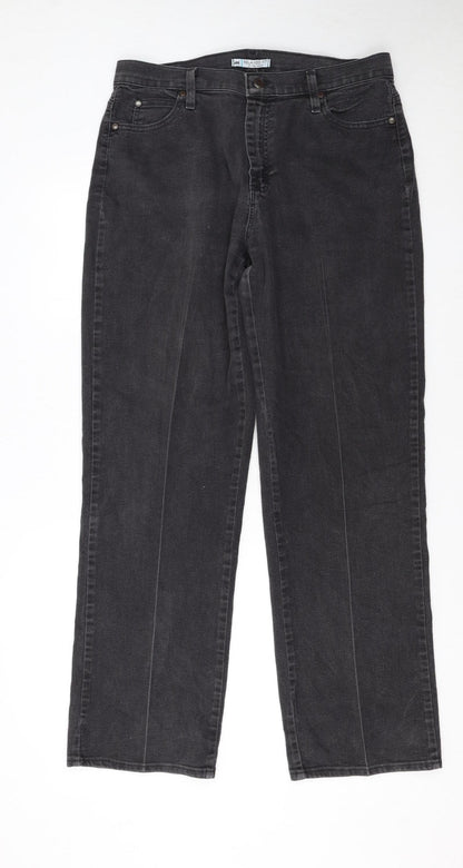 Lee Women's Black Relaxed Fit Straight Leg Jeans Size 12