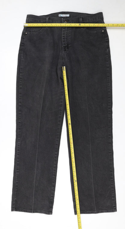 Lee Women's Black Relaxed Fit Straight Leg Jeans Size 12
