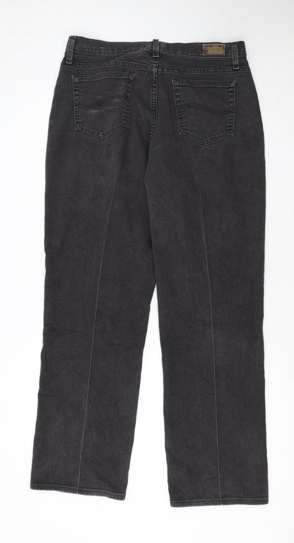 Lee Women's Black Relaxed Fit Straight Leg Jeans Size 12
