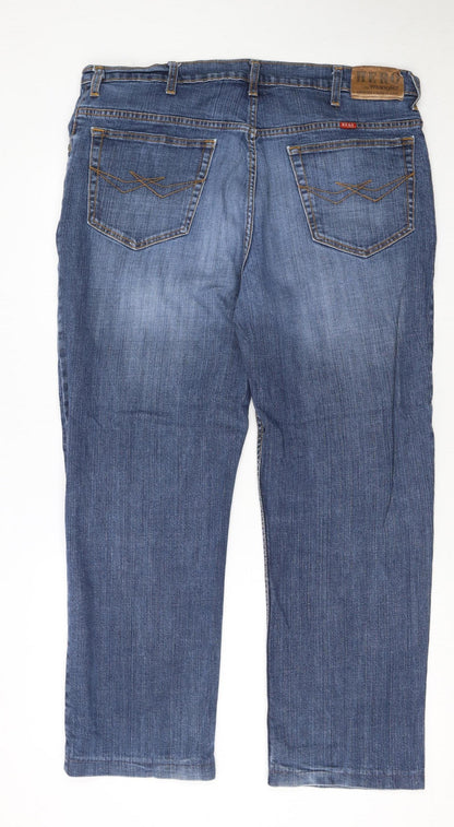 Wrangler Men's Blue Regular Fit Straight Leg Denim Jeans W38 L34