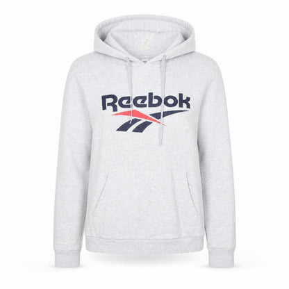 Reebok Women's Grey Pullover Hoodie Small Logo Cotton Blend