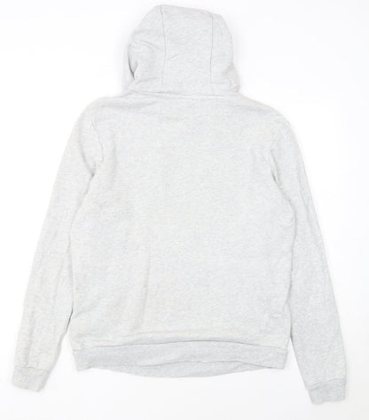Reebok Women's Grey Pullover Hoodie Small Logo Cotton Blend