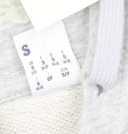 Reebok Women's Grey Pullover Hoodie Small Logo Cotton Blend