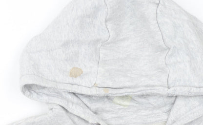 Reebok Women's Grey Pullover Hoodie Small Logo Cotton Blend