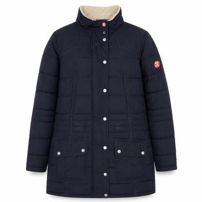Barbour Womens Blue Long Puffer Coat Size 14 Quilted Winter Jacket