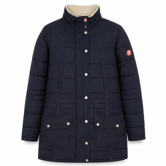 Barbour Womens Blue Long Puffer Coat Size 14 Quilted Winter Jacket