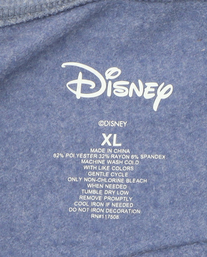 Disney Women Blue Mickey Graphic Pullover Sweatshirt XL