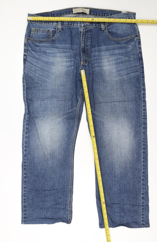 Wrangler Men's Blue Relaxed Straight Denim Jeans 38x30