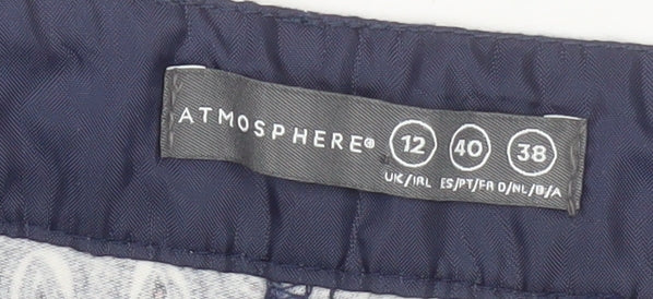Atmosphere Womens Blue Paisley Capri Trousers Size 12 Cotton Blend
