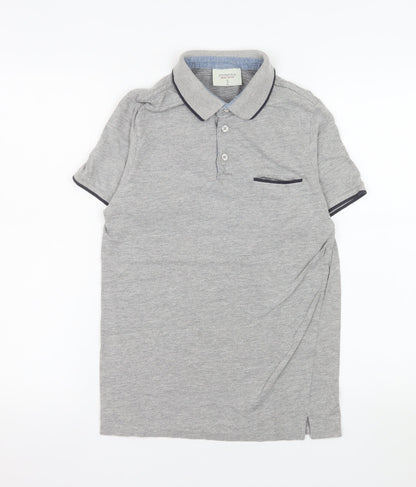 Springfield Men's Grey Slim Fit Polo Shirt Size S