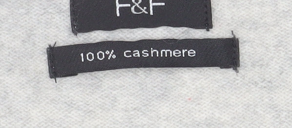 F&F Women’s Grey 100% Cashmere V-Neck Tunic Jumper Size 12