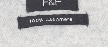 F&F Women’s Grey 100% Cashmere V-Neck Tunic Jumper Size 12