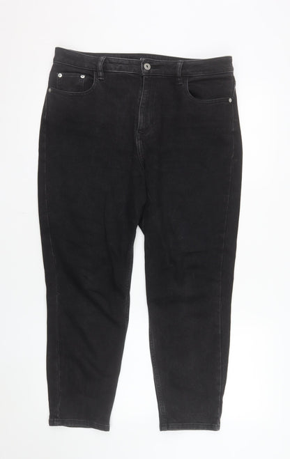 F&F Women’s Black Straight Jeans Size 12 Regular Fit Denim
