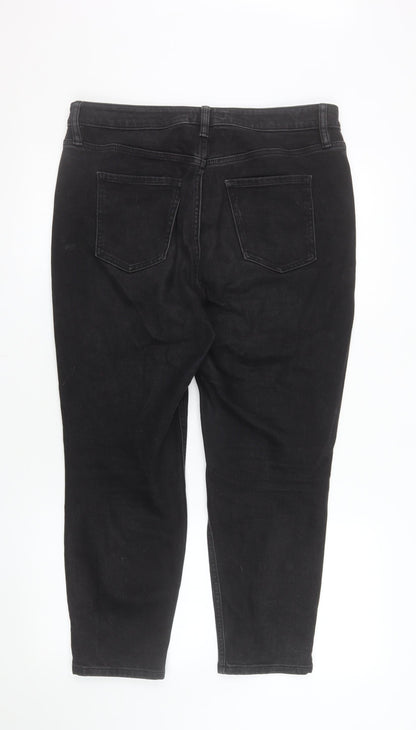 F&F Women’s Black Straight Jeans Size 12 Regular Fit Denim