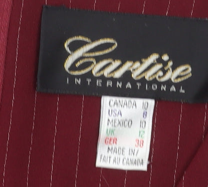 Cartise Women Red Size 12 Sheath Knee Length Sleeveless Dress