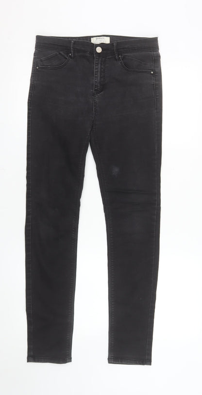Stradivarius Women Black High Rise Skinny Jeans Size 10