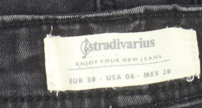 Stradivarius Women Black High Rise Skinny Jeans Size 10