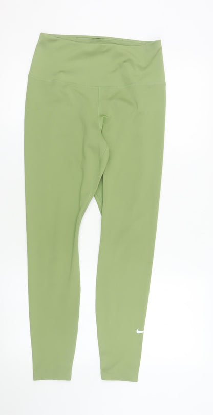 Nike Women’s Green Dri-Fit Leggings Medium Stretch Workout Trousers