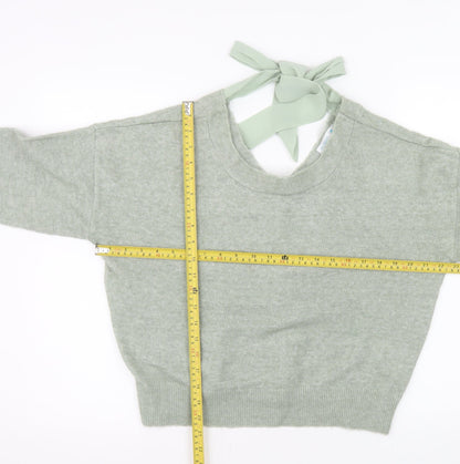 Primark Women’s Green Bow Back Knit Jumper Size M