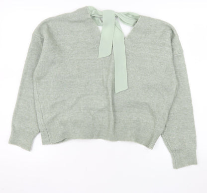 Primark Women’s Green Bow Back Knit Jumper Size M