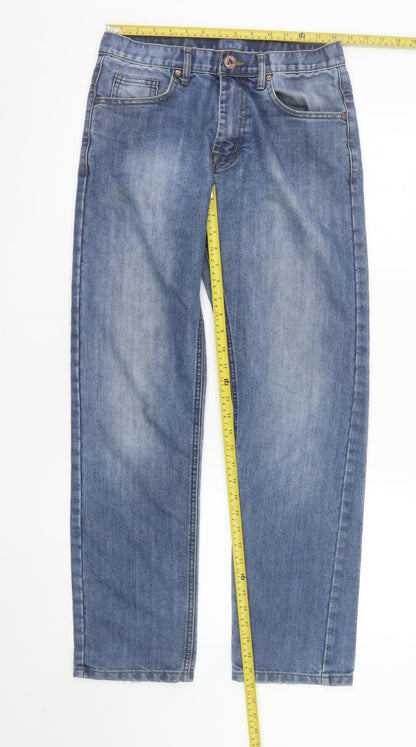 APT Womens Blue Straight Leg Mid Rise Denim Jeans Size 30R