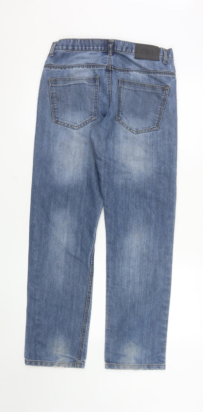 APT Womens Blue Straight Leg Mid Rise Denim Jeans Size 30R